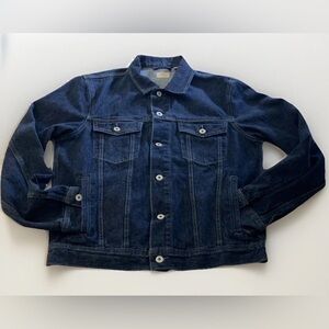 J. Crew Mens Rigid Denim Button Up Jacket Navy Blue Mens - Size M